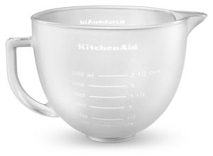 4.8 L Tilt-Head Frosted Glass Bowl with Measurement Markings & Lid