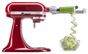 Spiralize vegetables with KitchenAid mixer attachments.